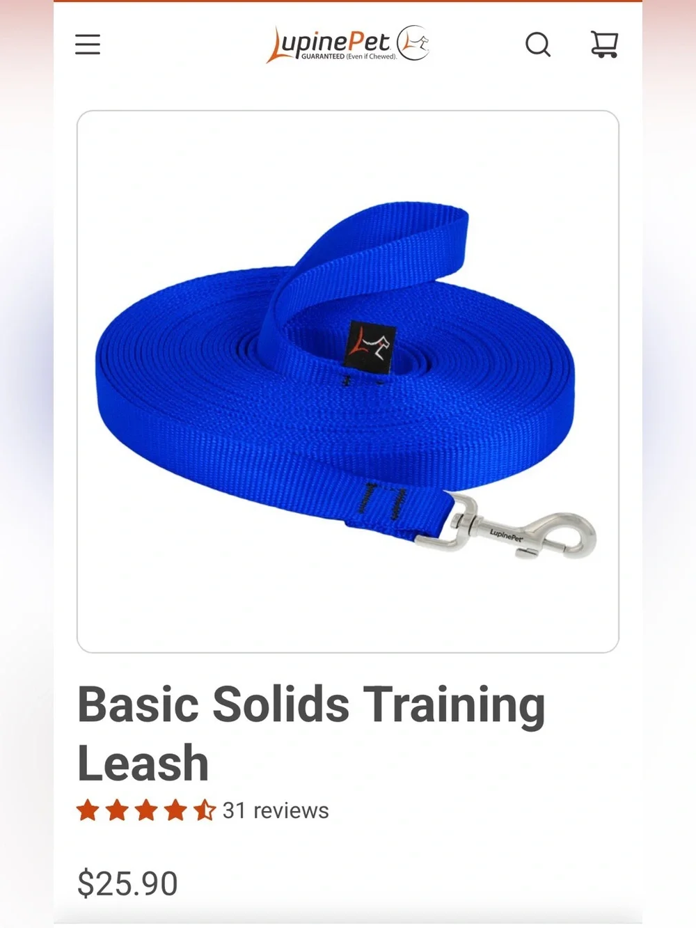 Training Leash - Basic Solid blue
